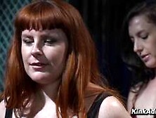Barbary Rose and Elise Graves intense lesbian suspension bondage and orgasms