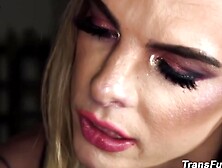 Tattooed shemale dom Chelsea Marie pegging muscle bound hunk Dale Savage