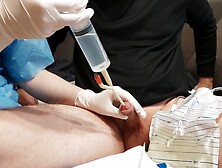 small bladder enema,  humongous syringe,  catheter,  from my home nurse