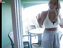 "Hot Blonde Teen Gives A Wild Outdoor Fuck On The Balcony"