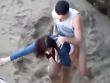 Hot Young Couple Get Caught Fucking At The Beach