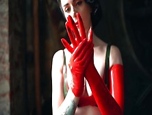 Bizarre Red Latex Gloves