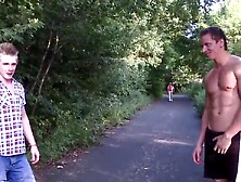 Kinky Handsome Guys Are Having Wild Sex In A Public Park