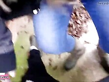 Outdoors Park Doggy Style,  Sperma auf meinem Mantel