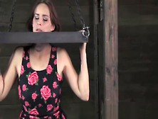 Nasty Bdsm Sub Restrained In Stocks