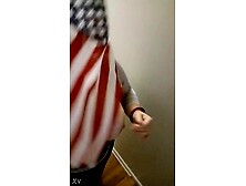 Betty Reddd waves the flag with her breasts