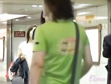 Slam Asian Babe Gets A Skirt Sharking In A Public Place.