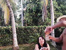 Eating Coconut And Sucking Cock Rioc And Anita Spend The Afternoon