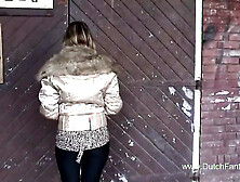 Cute dutch teen rides big cock