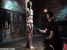 Chained To Column Slave Gets Tazappered