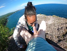 Cute Amateur Teen Does Risky Deepthroat On Park Trail Cliff Side By The Beach Pov 4K