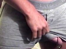 Buff Amateur Tugs On His Pierced Cock Before Messy Cumshot