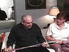 Short haired woman enjoys getting her ass spanked by her lord