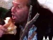 Old bitch blowing penis