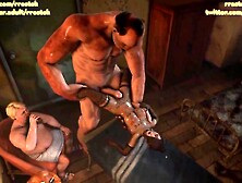 Lulu providing escort services to dissolute males in Motel CG Animation