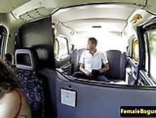 Tattooed British Cabbie Sucking On Backseat