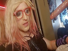 Sissy Gets Facial Cumshot From Dildo Machine