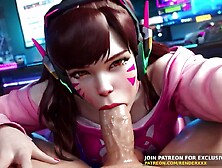 Overwatch D. va - POV Oral pleasure Titfuck
