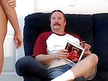 Blonde hogcuffs herself