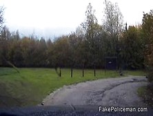 Fake cop bangs blonde pro in back seat