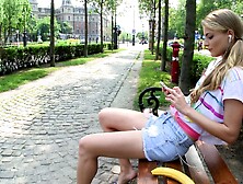 Biker bangs Cayenne Klein's tight shaved pussy really hard GP1043