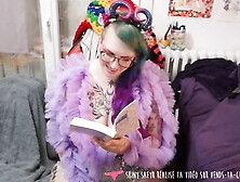 French Beauty Indulges In A Sensual Reading While Pleasuring Herself With An Electric Vibrator