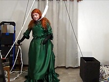 GREEN BUSTLE DRESS RED HAIRED NOOSE PLAY 01