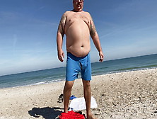 Grandpa Chub Stripes On Beach