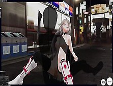 3D Cartoon Vocaloid Ia Outside Nailed And Cum