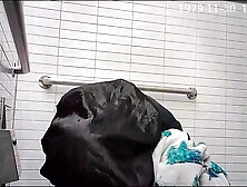 Weird Ebony Teen With Blanket Caught On Toilet