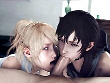 Iris And Luna Both Swallowing SFM Penis (Sound Version)