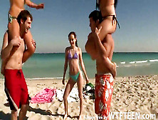 Super-Sexy Damsels Are Having Joy On The Beach Always Free By Wtfteen. Com