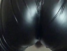 Crossdresser Twerks Her Booty Ass In Latex Leggings And Dripping Sperm