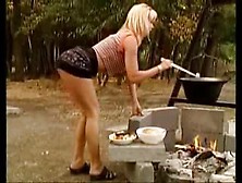 Blonde MILF fucks a hot younger guy in public (18+)