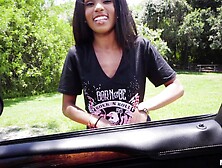 Tiffany is an ebony skinny babe who wants to fuck in a car