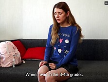 Nina Lizalaks being in nature's garb on camera for the 1st time