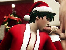 Hero's Christmas Threesome With Santa - Bakugo X Midoriya X Todoroki 3D Animation Parody