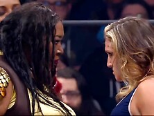 AEW Brandi Rhodes & Awesome Kong Headshave a Fan