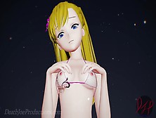 Mmd R18 4K Blonde Misaka Aylin With A Pink Bikini - Dub Zap - 1037