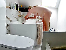 I'm on my feet and I'm not wearing panties