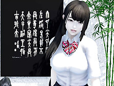 Transparent clothes, Japanese student, big tits, shaved, sexy dancing, virgin, tight pussy