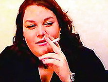 Fat Amateur Girl Smokes Cigarette