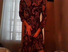 Sexy Crossdresser In Stylish Hippy Flower Dress