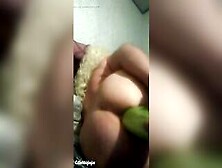 Corpulent Butt Transsexual Cdbobbiejoejoe Screwing Self With Large Cucumber