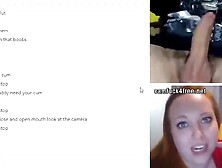 Chubby Ginger showing her long saggy melons help dude mastruba