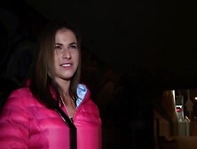 Sexy blue eyes babe fucking outdoors