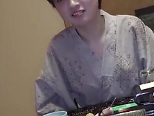 Amateur Japanese doll is making love with her partner inside the bedroom