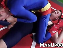 Superman Twink Gets Tackled On The Floor And Played