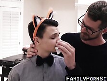 Familypornsite. Com - Cock-Hungry Stepson's Wild Threesome With Daddy And His Buddy