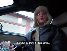 Public Agent Cute blond college angel exposes petite melons sucks and screws large penis for money